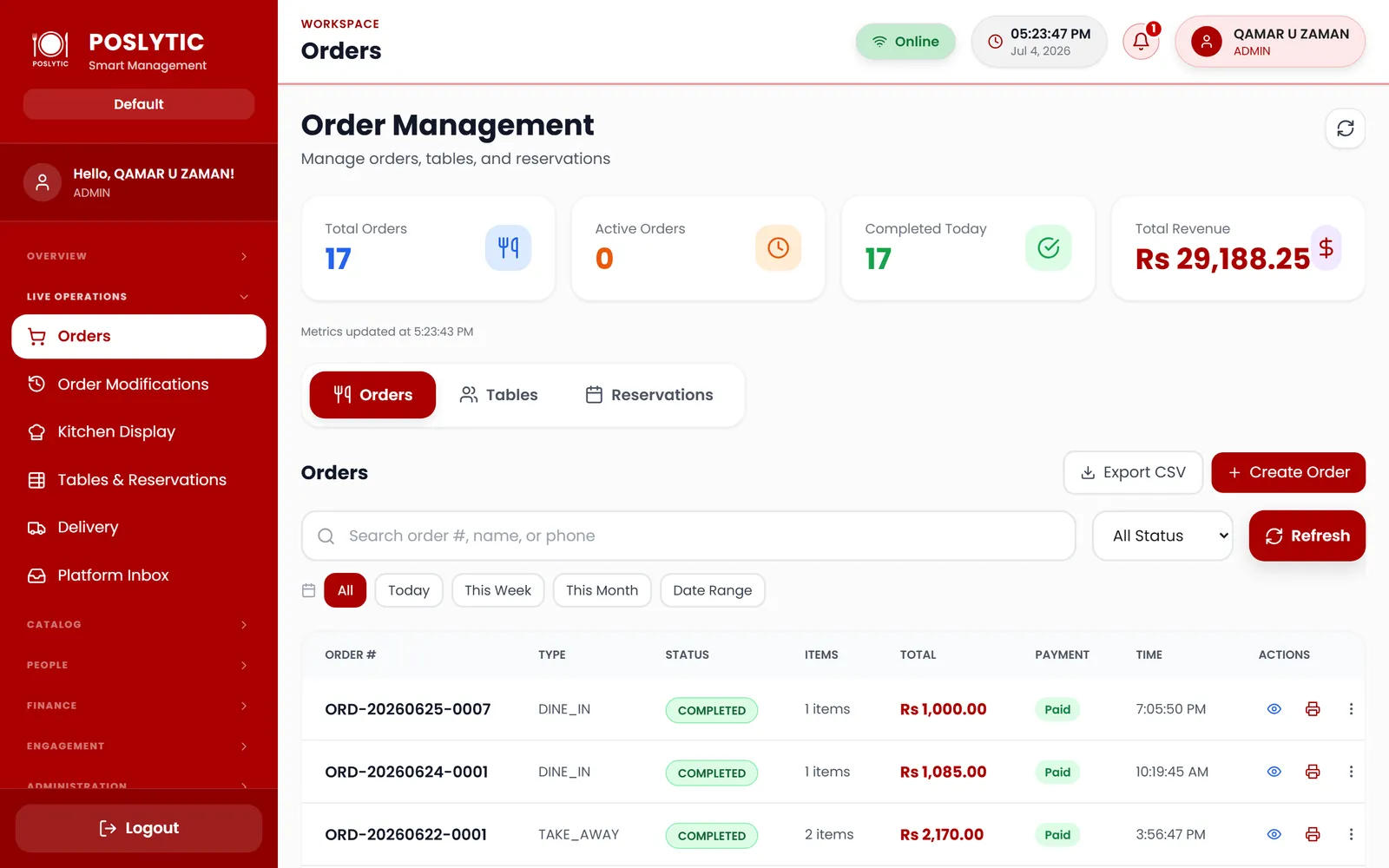 Order management
